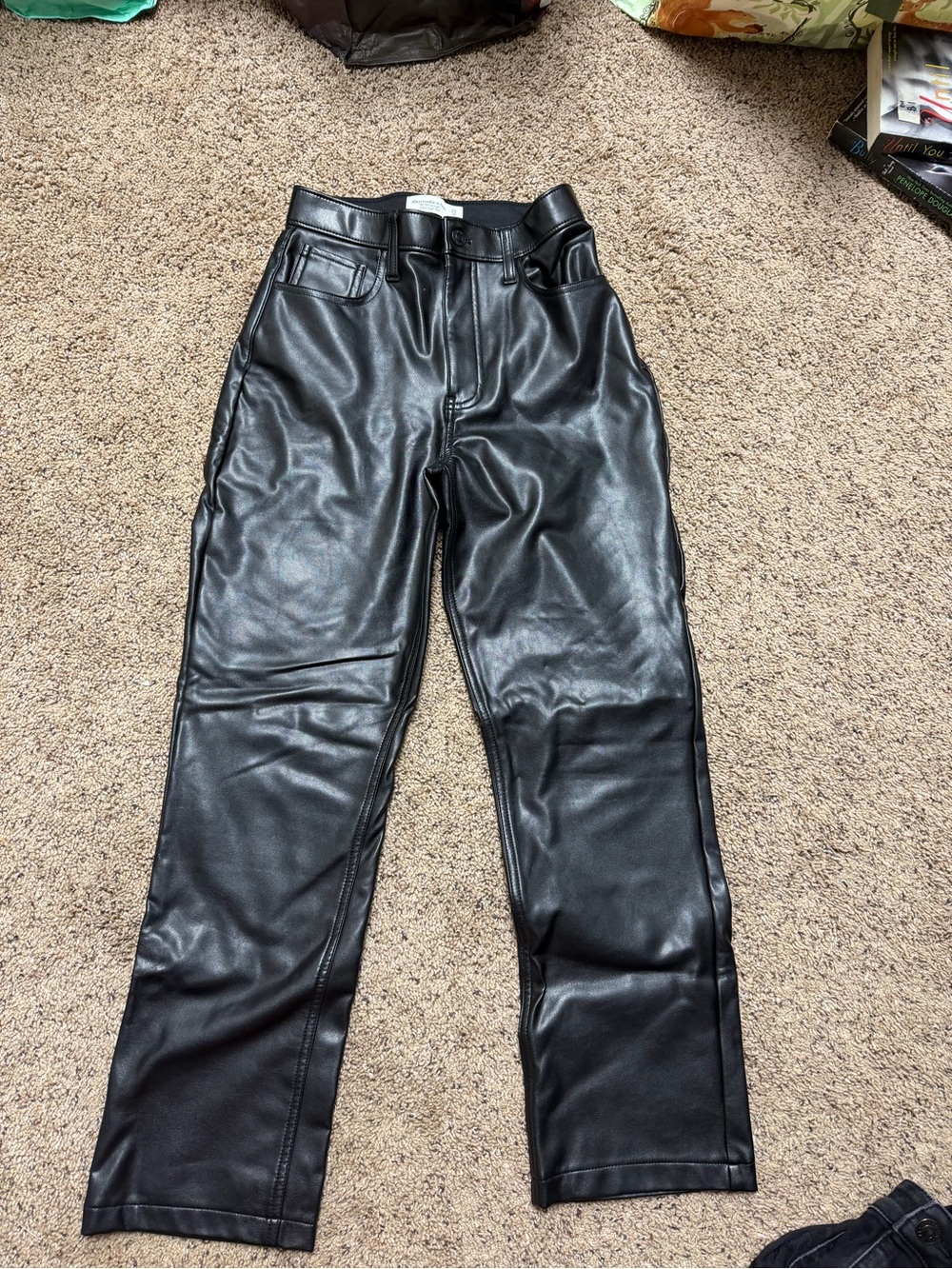 Abercrombie & Fitch Black Faux Leather Pants